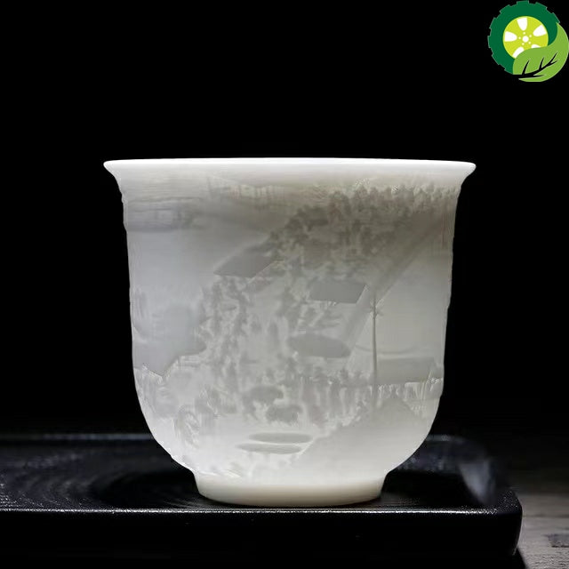 Boutique Ceramic Teacup Meditation Cup Handmade Three-dimensional Relief Tea Bowl Chinese Tea Set TIANTIAN LIFE Market Place