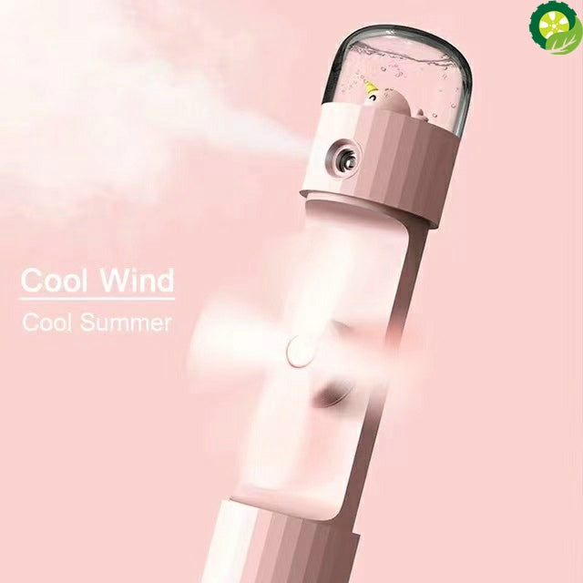 4 In 1 Multifunction Portable Mini Mist Fan Humidifier Facial Sprayer for Outdoor Travelling USB Rechargeable powerbank and FlashLight TIANTIAN LIFE Market Place
