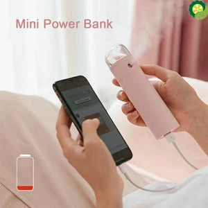 4 In 1 Multifunction Portable Mini Mist Fan Humidifier Facial Sprayer for Outdoor Travelling USB Rechargeable powerbank and FlashLight TIANTIAN LIFE Market Place