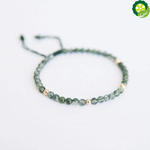 Small Natural Agate Stone Beaded Meditation Green Color Healing Balance Hand-woven Thin Bracelet TIANTIAN LIFE Market Place