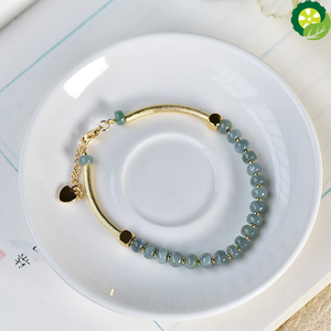 Natural Stone Handmade Lucky Abacus Jade Beads Charm Bracelet Bangle With Extension Chain TIANTIAN LIFE Market Place
