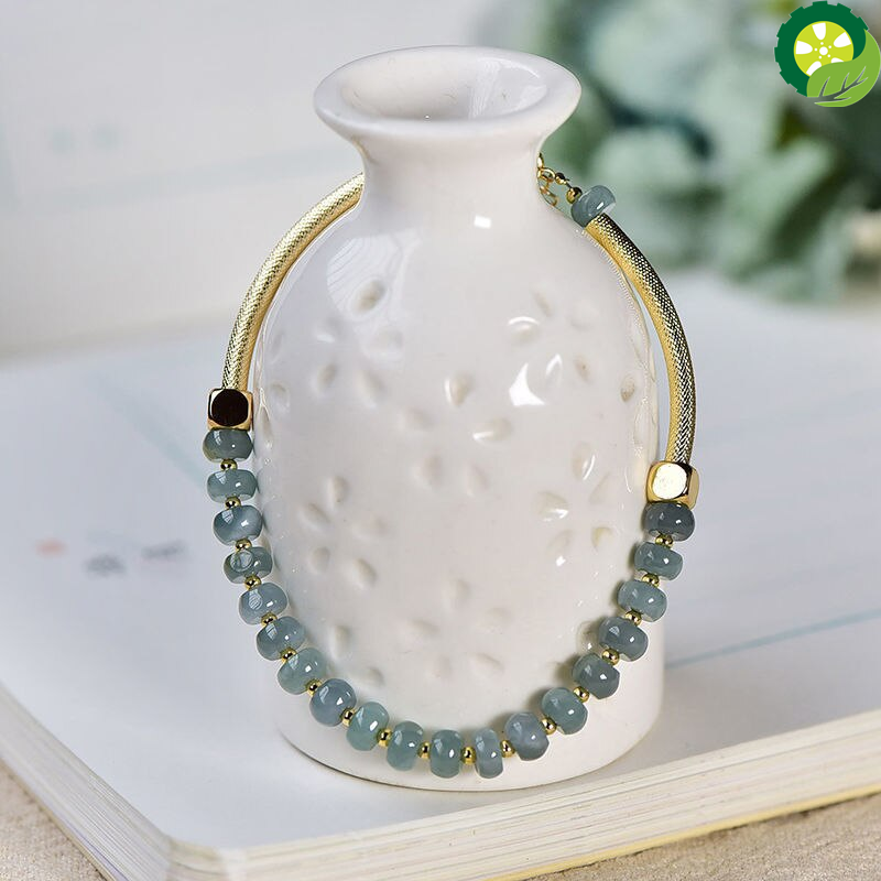 Natural Stone Handmade Lucky Abacus Jade Beads Charm Bracelet Bangle With Extension Chain TIANTIAN LIFE Market Place