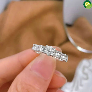 18K White Gold Real Natural Diamond Rings Fine Jewelry Customize For Lady TIANTIAN LIFE Market Place