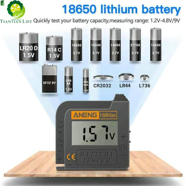 168Max Digital Lithium Battery Capacity Tester Universal test Checkered load analyzer Display Check AAA AA Button Cell TIANTIAN LIFE Market Place
