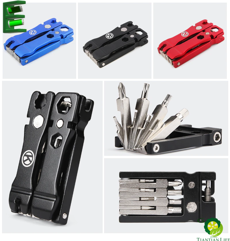 Bicycle Repair Tools Kit Hex Spoke Cycling Screwdrivers Tool Tyre Lever Allen Wrench MTB Mountain Bike Multitool Cycling tools TIANTIAN LIFE