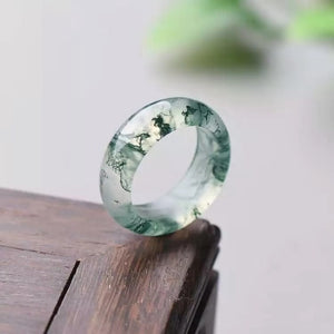 Natural Water Grass Agate Ring Moss Agate Ring Unisex Rings TIANTIAN LIFE Market Place