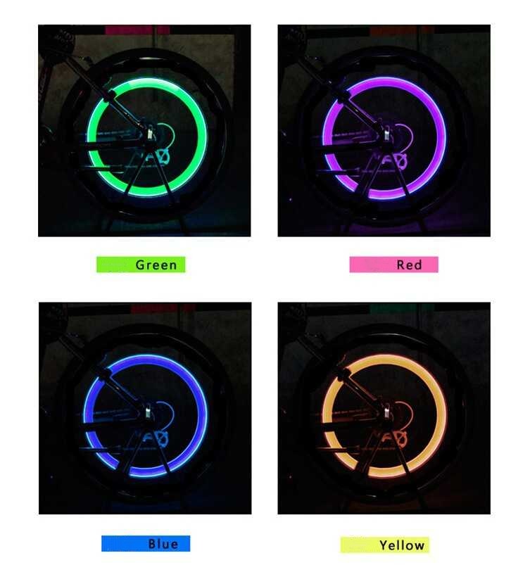 Mini LED Bicycle Lights Install at Bicycle Wheel Tire Valve's Cycling Bicycle Accessories Bike LED Light Bike Riding Lamps Gift TIANTIAN LIFE Market Place