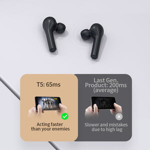 QCY T5 Wireless Bluetooth Headphones V5.0 Touch Control Earphones Stereo HD talking with 380mAh battery- TIANTIAN LIFE