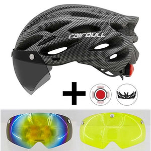 Cairbull Ultralight Cycling Helmet With Removable Visor Goggles Bike Taillight Intergrally-molded Mountain Road MTB Helmets 230g TIANTIAN LIFE Market Place