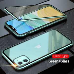 360 Magnetic Adsorption Metal Double-Sided Glass Case For iPhone 12 11 Pro XS Max XR iPhone 7 8 6s Plus SE TIANTIAN LIFE Market Place