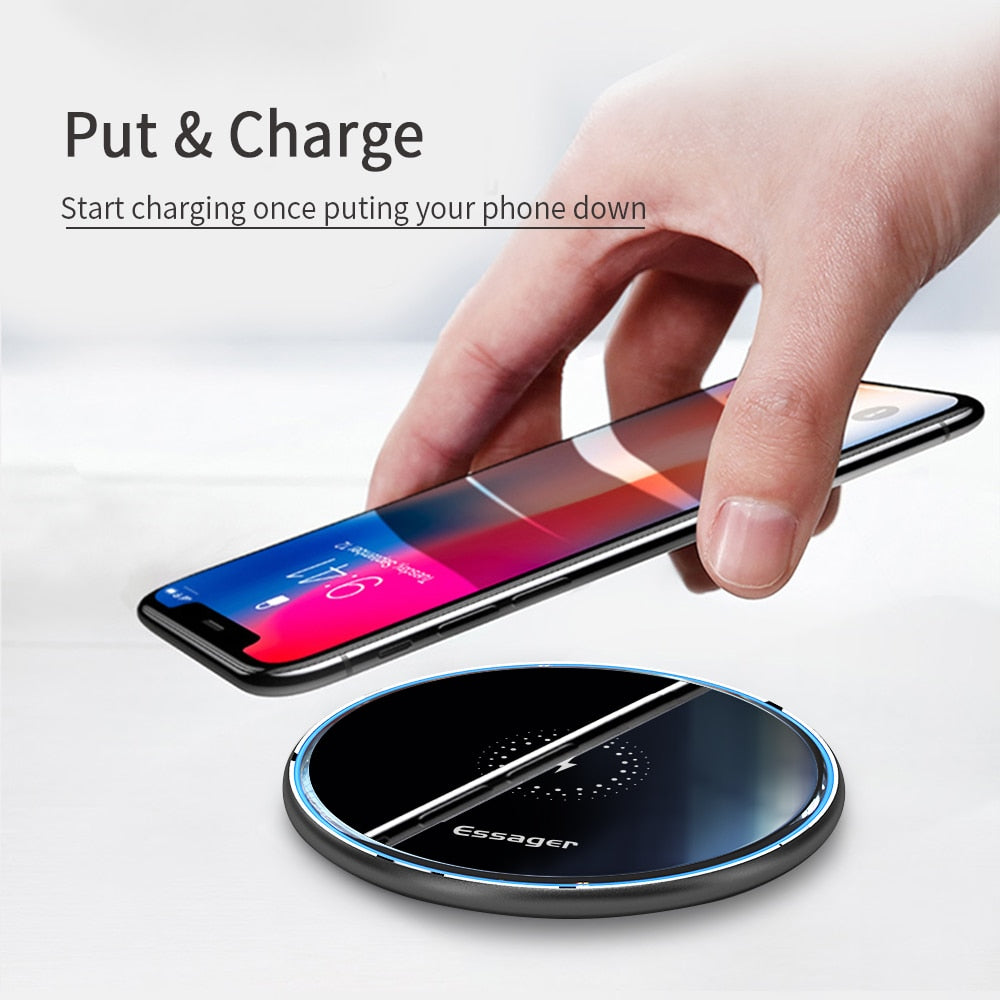 15W Qi Wireless Charger For iPhone 12 11 Pro Xs Max Mini X Xr 8 Induction Fast Wireless Charging Pad For Samsung Xiaomi TIANTIAN LIFE Market Place