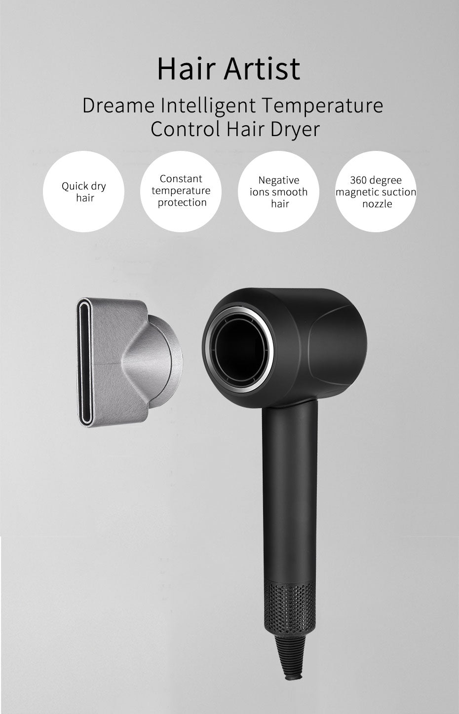 Professional Hair Dryer High Speed Hairdryer Temeperature Control Salon Dryer Hot &Cold Wind Negative Ionic Blow Dryer TIANTIAN LIFE